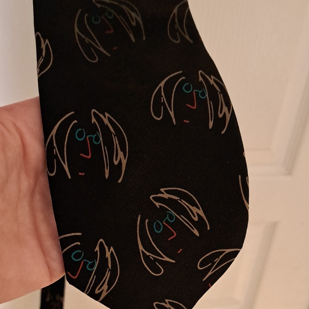 109 - Unique John Lennon Stylish Black Graphic Men's Tie